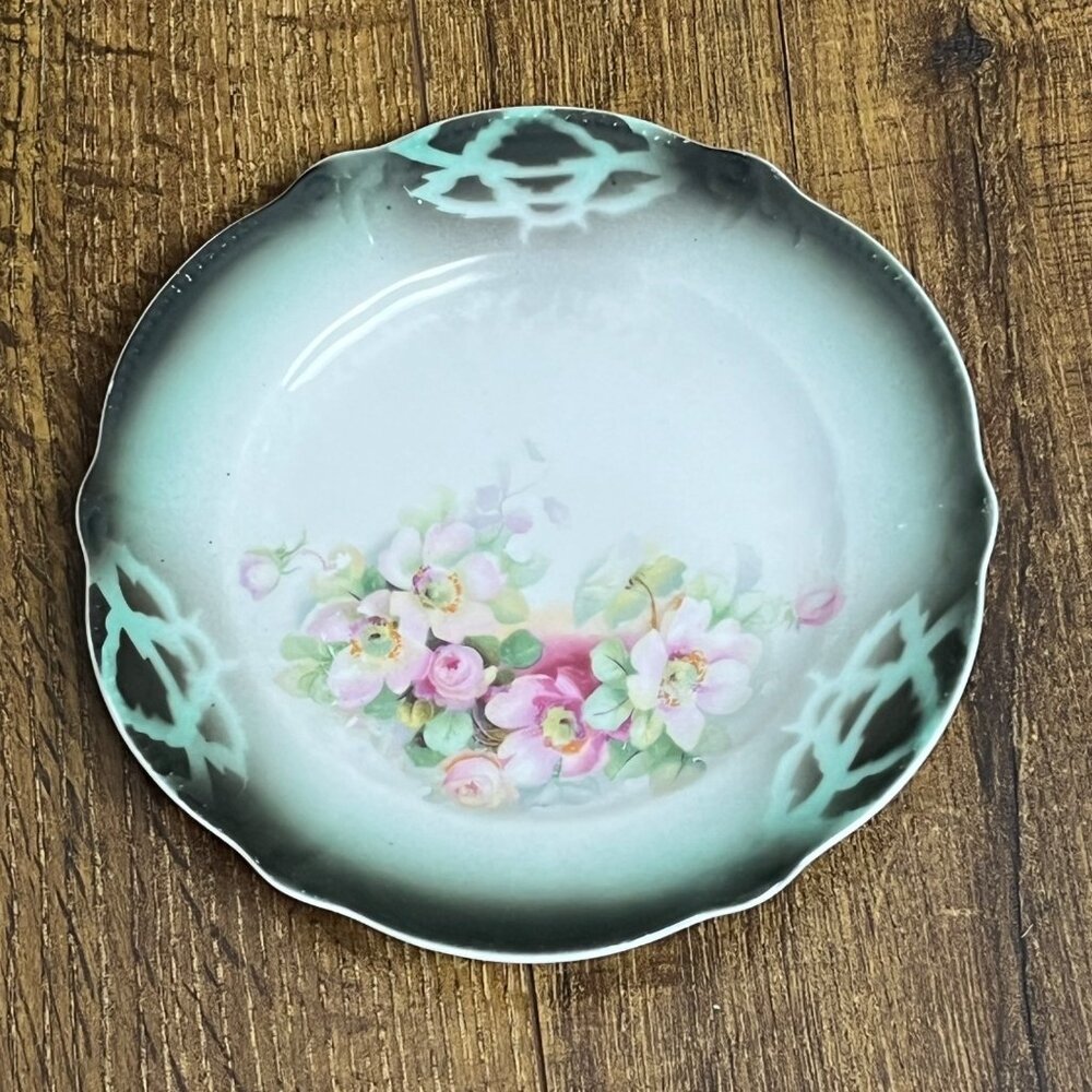 Three Crowns Germany Hand-Painted Vintage Decorative Plate 6-1/4"